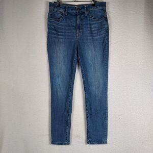 Madewell Womens 30 High Rise Skinny Crop Jeans Medium Wash Denim
